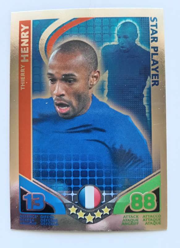 THIERY HENRY - TOPPS MATCH ATTAX `FIFA WORLD CUP 2010 - FOIL STAR PLAYER - Int. EDITION