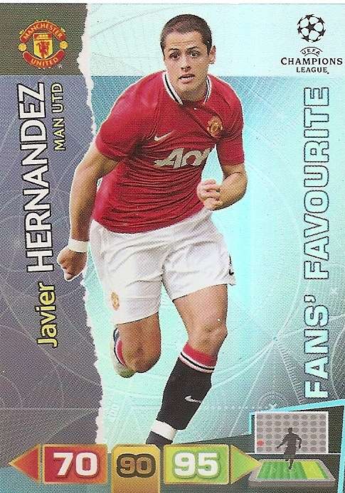 JAVIER HERNANDEZ - PANINI UEFA CHAMPIONS LEAGUE 2011/12 - FOIL`FANS FAVOURITE` TRADING CARD