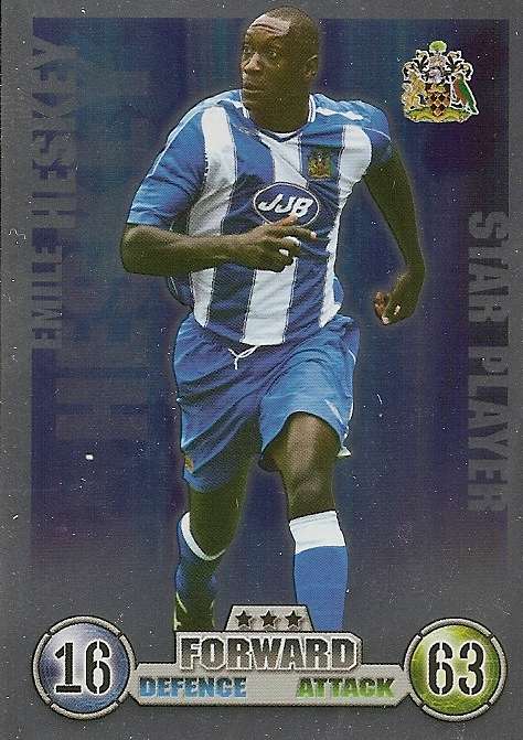 EMILE HESKEY (Wigam) - TOPPS `MATCH ATTAX`EPL 2007/08 -  `STAR PLAYER` FOIL TRADING CARD