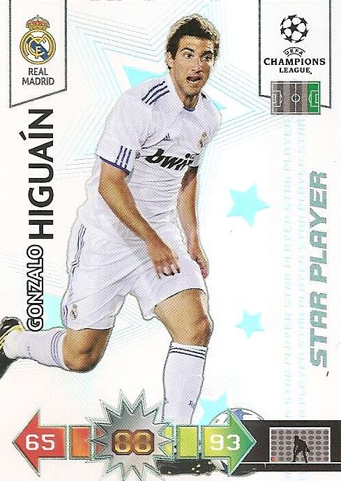 GONZALO HIGUAIN - PANINI CHAMPIONS LEAGUE 2010/2011 COLLECTION - STAR PLAYER TRADING CARD