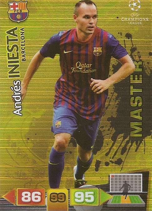 ANDRES INIESTA (Barcelona) - PANINI CHAMPIONS LEAGUE 2011/12 - GOLD `MASTER` TRADING CARD