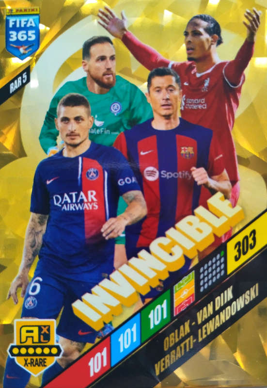 INVINCIBLE - PANINI `FIFA 365 COLLECTION` 2024 - GOLD `TOP MASTER` FOIL TRADING CARD 5