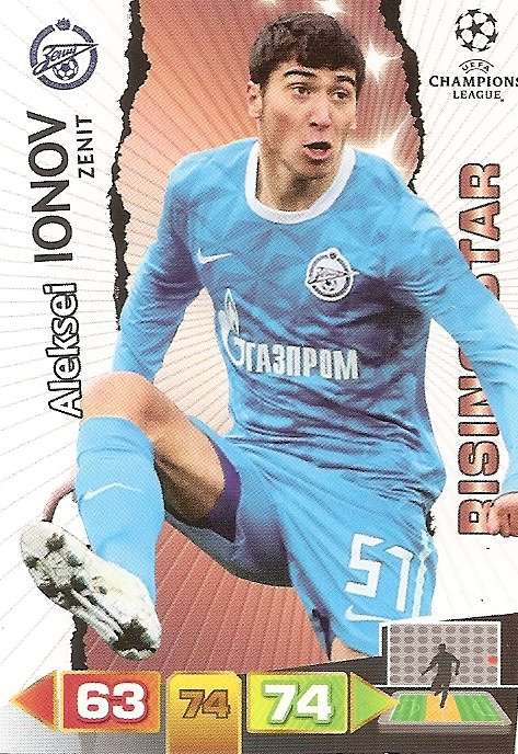 ALEKSEI IONOV - PANINI CHAMPIONS LEAGUE 2011/12 - `RISING STAR` TRADING CARD