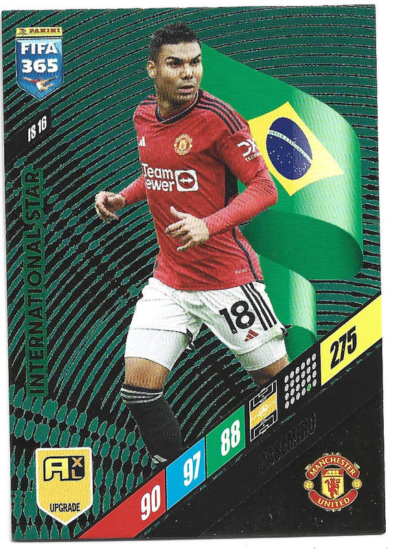 CASEMIRO - PANINI FIFA 365 COLLECTION UPDATES 2024 - FOIL `INTERNATIONAL STAR" CARD IS16