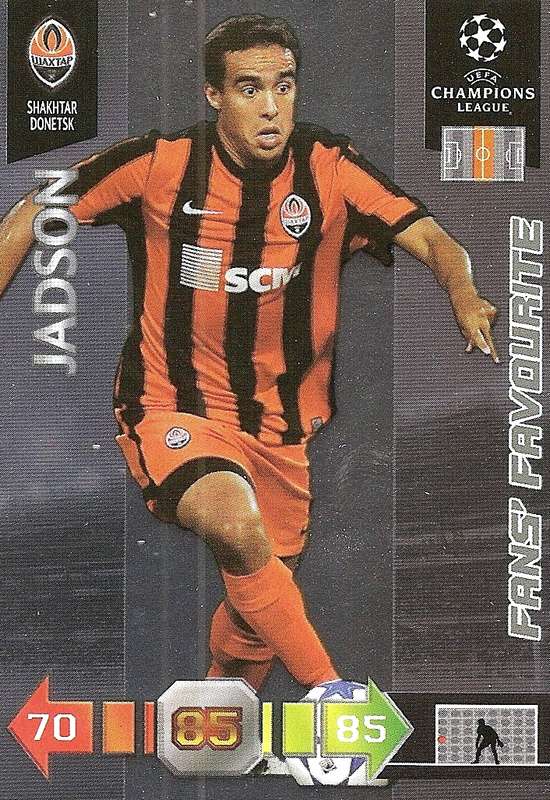 JADSON - PANINI `CHAMPIONS LEAGUE` 2010/2011 - FOIL `FANS FAVOURITE` TRADING CARD