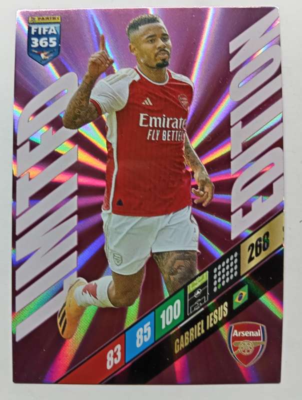 GABRIEL JESUS - PANINI `FIFA 365 COLLECTION` 2024 - `LIMITED EDITION` FOIL TRADING CARD