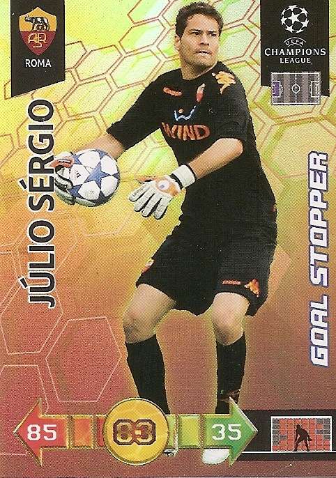 JULIO SERGIO - PANINI `CHAMPIONS LEAGUE` 2010/2011 - FOIL `GOAL STOPPER` TRADING CARD