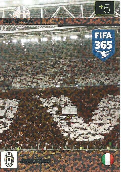 JUVENTUS - PANINI "FIFA 365" 2016 COLLECTION - FOIL "12th MAN" TRADING CARD 305