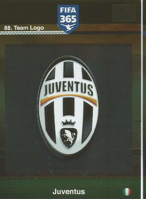 JUVENTUS - PANINI "FIFA 365" 2016 COLLECTION - FOIL "CLUB BADGE" TRADING CARD 88