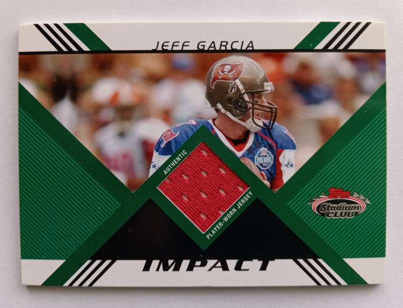 JEDD GARCIA - TOPPS NFL STADIUM 2008 COLLECTION - "GAME USED JERSEY" TRADING CARD 756 of 1399