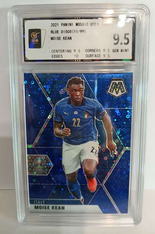 MOISE KEAN - PANINI MOSAIC UEFA EURO 2020 - BLUE CERTIFIED PROOF 9,5 TRADING CARD 11 of 99
