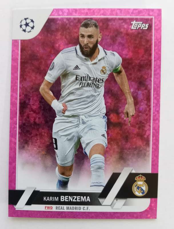 KARIM BENZEMA (Real Madrid) - TOPPS Champ League 2023 - PINK SPARKLE TRADING CARD 14
