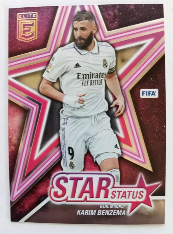 KARIN BENZEMA (Real Madrid) - PANINI DONRUSS ELITE FIFA SOCCER 2023 - PINK STAR STATUS TRADING CARD
