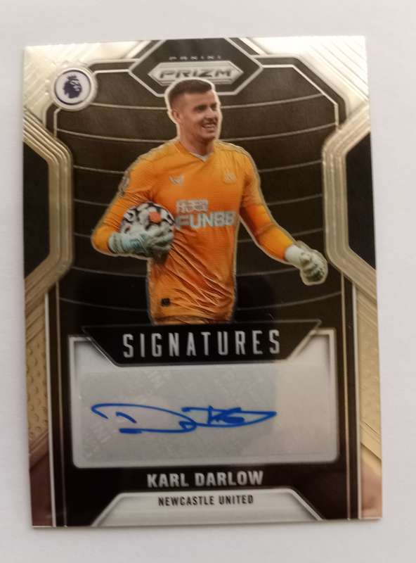 KARL DARLOW (Newcastle)- PANINI PREMIER LEAGUE PRIZM SIGNATURES 2021 - AUTOGRAPH TRADING CARD