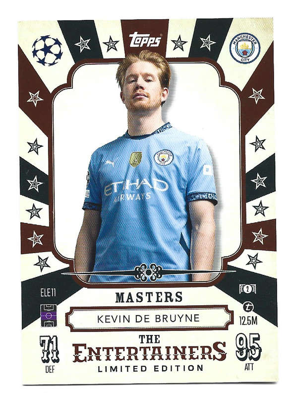 KEVIN DE BRUYNE - TOPPS UEFA CHAMPIONS LEAGUE 2024 -  `The ENTERTAINERS` LIMITED EDTION CARD