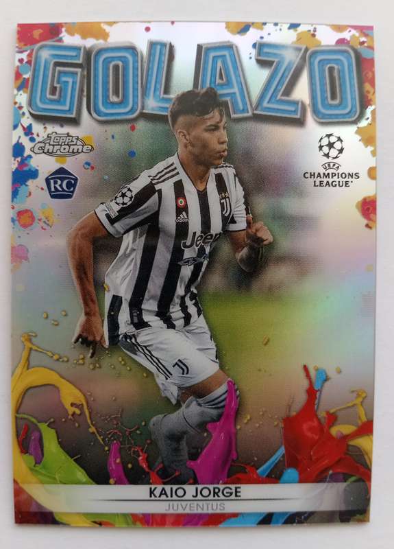 KAIO JORGE (Juventus) - TOPPS CHROME Champ/League 2022 - CHROME GOLAZO ROOKIE TRADING CARD G6