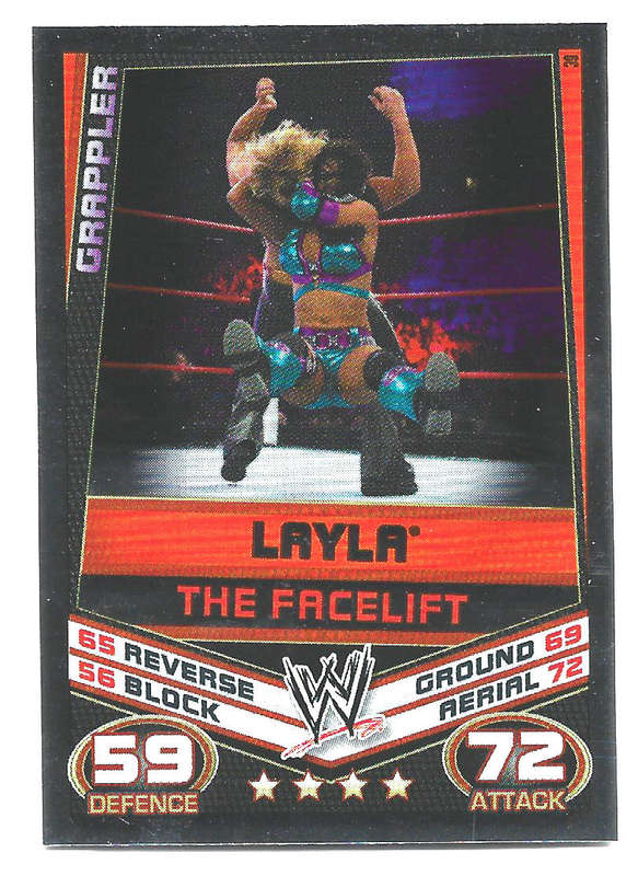 LAYLA - TOPPS WWE SLAM ATTAX REBELLION 2013/14 - FOIL `FINNISH MOVE` TRADING CARD