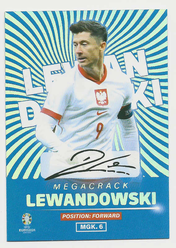 ROBERT LEWANDOWSKI - FLASH EDITION (Sp) UEFA EURO 2024 - RARE GENUINE "PRINTED AUTO" TRADING CARD