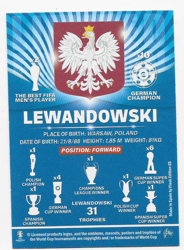 ROBERT LEWANDOWSKI - FLASH EDITION (Sp) UEFA EURO 2024 - RARE GENUINE "PRINTED AUTO" TRADING CARD