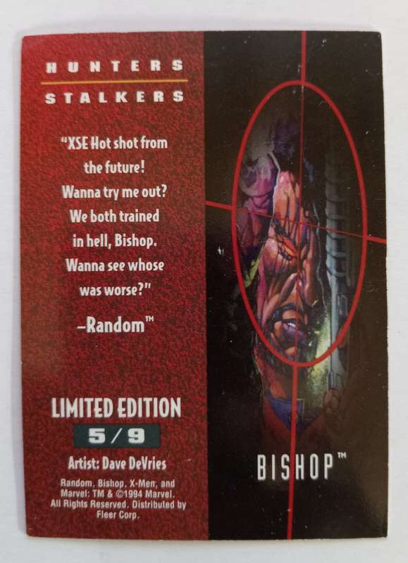 MARVEL FLEER ULTRA 1995 - `HUNTERS & STALKERS` -  BISHOP `RAINBOW` Limited Edition Card 5 of 9 B
