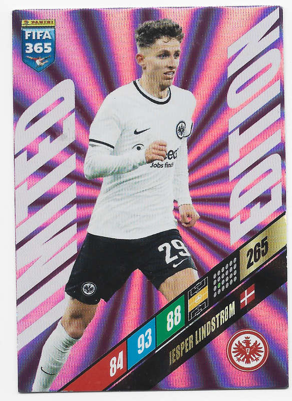 JESPER LINDSTROM - PANINI `FIFA 365 COLLECTION` 2024 - `LIMITED EDITION` FOIL TRADING CARD