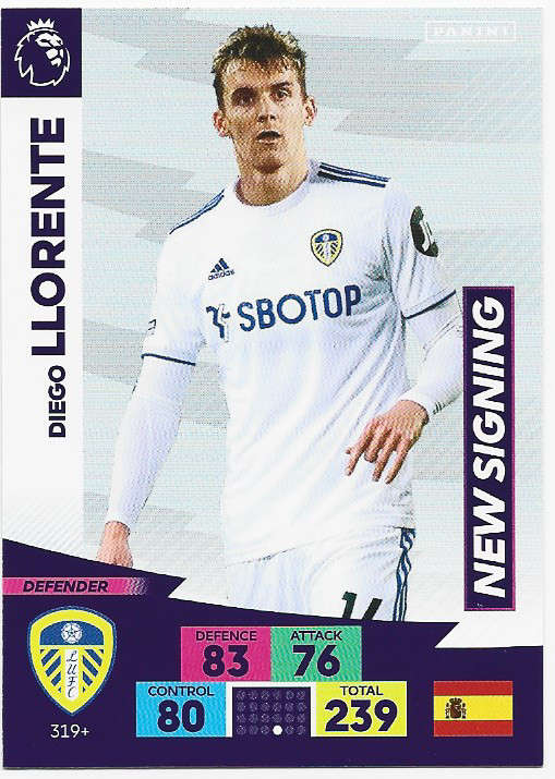 LEEDS UNITED - ENGLISH PREMIER LEAGUE 2020/2021 - TEAM SET of 28 `FOIL and BASE` TRADING CARDS