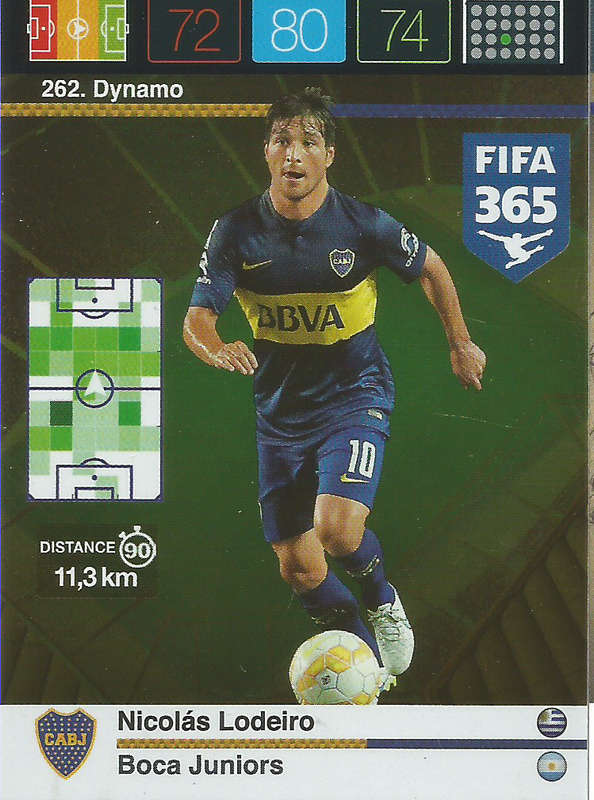NICOLAS LODEIRO - PANINI "FIFA 365" 2016 COLLECTION - FOIL "DYNAMO" TRADING CARD 262