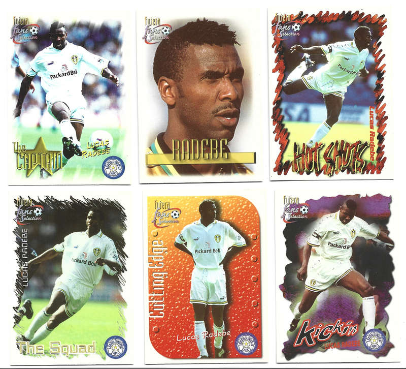 LUCAS RADEBE (LEEDS UNITED FC)  - FUTERA FANS SELECTION SET 1999 - LOT of 6 TRADING CARDS