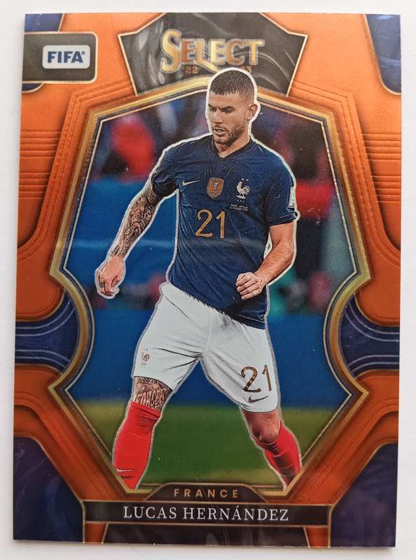LUCAS HERNANDEZ (France) - PANINI SELECT PRIZM MEZZANINE 2023 - ORANGE PRIZM CARD 59 of 60