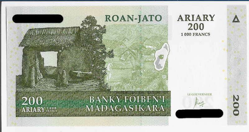 MADAGASCAR BANK - 200 ARIARY BANK NOTE  2004 - NOTE in UNC CONDITION E