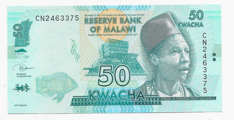 MALAWI RESERVE BANK - 50 KWACHA BANK NOTE 2020 - NOTE in UNC CONDITION