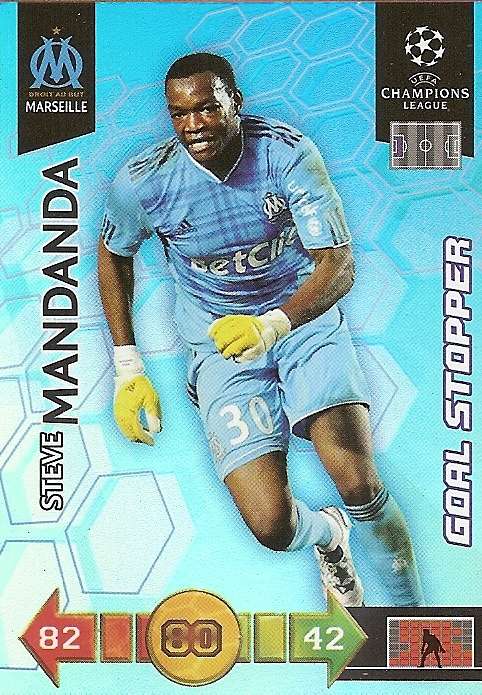STEVE MANDANA - PANINI `CHAMPIONS LEAGUE` 2010/2011 - FOIL `GOAL STOPPER` TRADING CARD