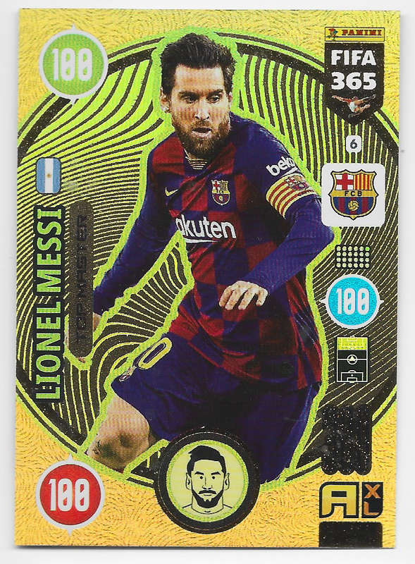 LIONEL MESSI - PANINI "FIFA 365" 2021 COLLECTION - RARE "TOP MASTER" TRADING CARD