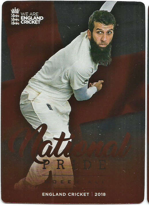 MOEEN ALI - Tap&Play ENGLAND CRICKET 2018 - RED FOIL "NATIONAL PRIDE" TRADING CARD NP4