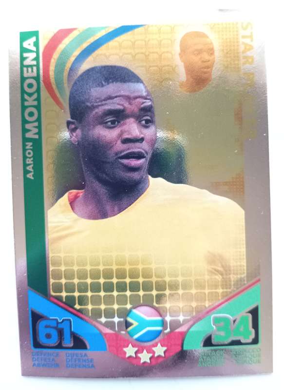 AARON MOKOENA - TOPPS MATCH ATTAX `FIFA WORLD CUP 2010 - FOIL STAR PLAYER - Int. EDITION