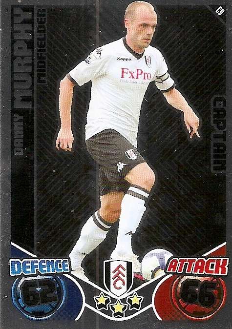 DANNY MURPHY - TOPPS `MATCH ATTAX`EXTRA  2011 - FOIL `CAPTAIN` TRADING CARD C9
