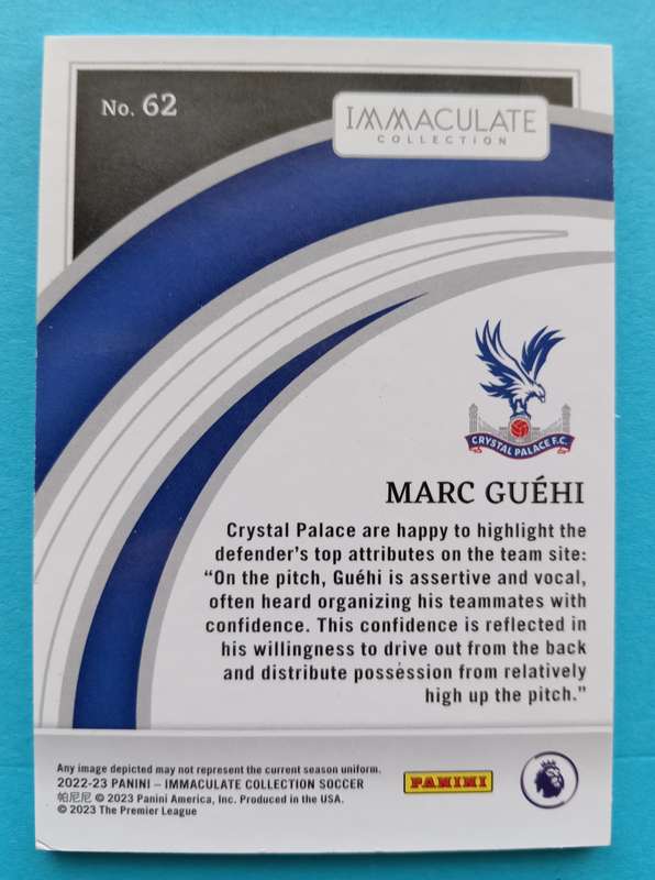 MARC GUEHI (C. Palace) - PANINI IMMACULATE COLLECTION 2023 - RARE TRADING CARD 22 of 49