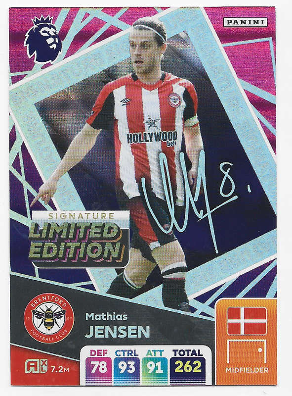 MATHIAS JENSEN - PANINI English Premier League 2024/25 - RARE "SIGNATURE LIMITED EDITION" CARD
