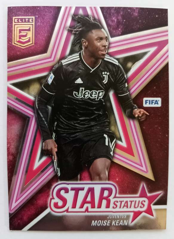 MOISE KEAN (Juve.) - PANINI DONRUSS ELITE FIFA SOCCER 2023 - PINK STAR STATUS TRADING CARD 6