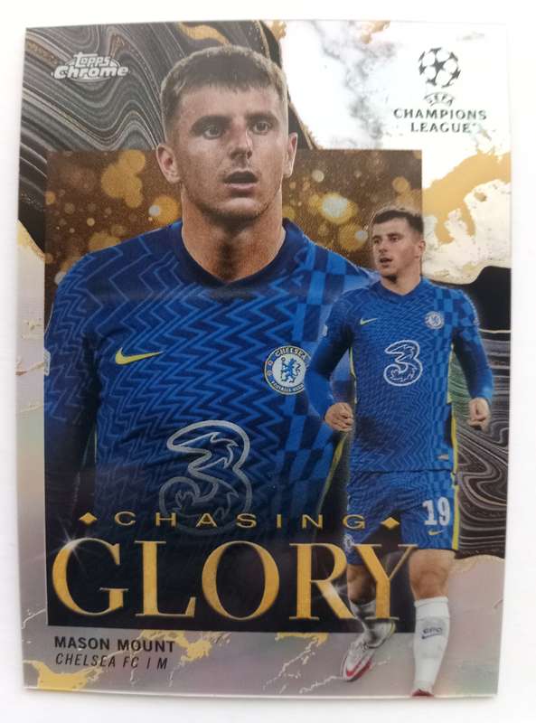MASON MOUNT (Chelsea) - TOPPS CHROME Champ/League 2022 - CHROME CHASING GLORY  TRADING CARD CG5