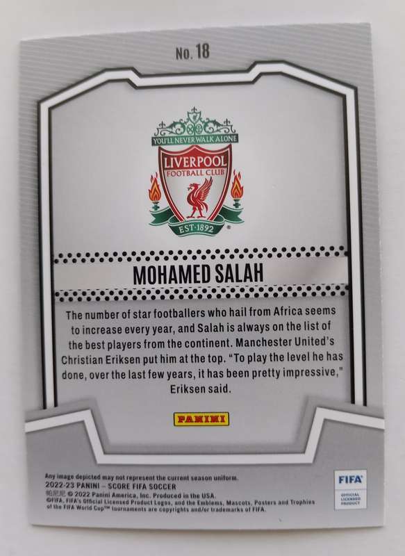 MOHAMED SALAH (Liverpool) - PANINI FIFA SOCCER SCORE 2023 - SCORE TEAM TRADING CARD 18