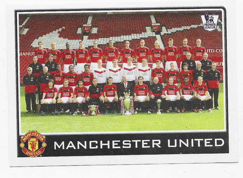 MANCHESTER UNITED FC - TOPPS PREMIER LEAGUE 2010 STICKER COLLECTION - TEAM STICKER 296