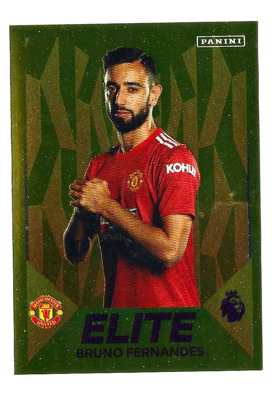 BRUNO FERNANDES - PANINI PREMIER LEAGUE 2021 STICKER COLLECTION - GOLD ELITE STICKER 325