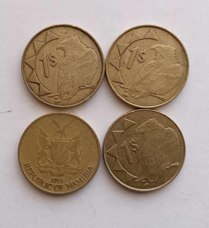 NAMIBIA  - Lot of 4 1 Shilling Coins, Various years - CIRCULATED COINS