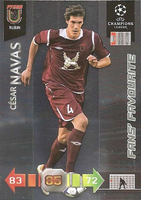 CESAR NAVAS - PANINI `CHAMPIONS LEAGUE` 2010/2011 - FOIL `FANS FAVOURITE` TRADING CARD