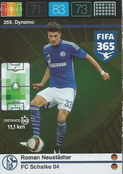 ROMAN NEUSTADTER - PANINI "FIFA 365" 2016 COLLECTION - FOIL "DYNAMO" TRADING CARD 269