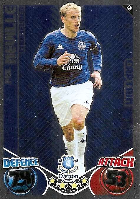 PHILL NEVILLE - TOPPS `MATCH ATTAX`EXTRA  2011 - FOIL `CAPTAIN` TRADING CARD C8