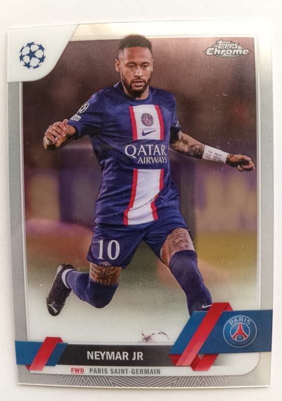NEYMAR Jr - TOPPS CHROME CHAMPIONS LEAGUE 2023 - CHROME TRADING CARD 10