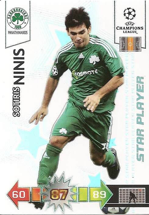 SOTIRIS NINIS - PANINI CHAMPIONS LEAGUE 2010/2011 COLLECTION - STAR PLAYER TRADING CARD
