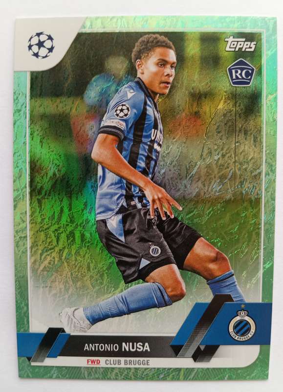 ANTONIO NUSA (Brugge) - TOPPS C/League CHROME 2023 - ROOKIE GREEN SHIMMER CHROME TRADING CARD 140